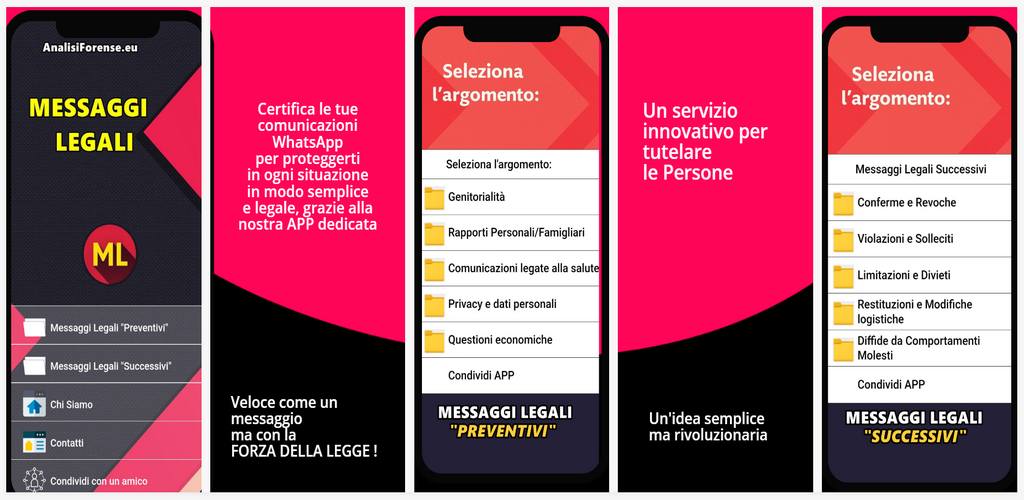 APP messaggi legali